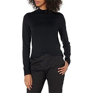 Womens Lightweight Mockneck Sweater Cotton Blend Long Sleeve Plus Size Tops